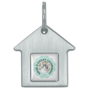 Placa Para Mascotas ¡Que tengas un buen sábado! Foto de gato personali