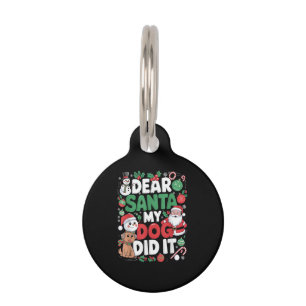 Placa Para Mascotas Querido Santa Mi perro lo hizo Divertida Navidad p