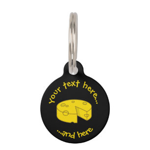 Placa Para Mascotas Queso amarillo
