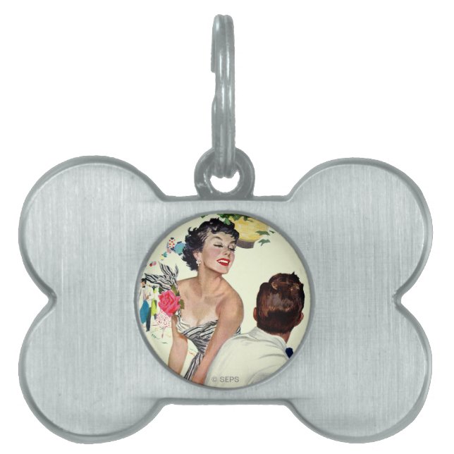 Placa Para Mascotas Quiero a un hombre (Frente)