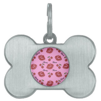 Placa Para Mascotas RAB Rockabilly Besos de Cereza en Rosa