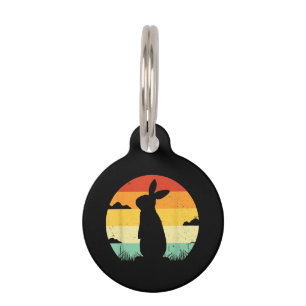 Placa Para Mascotas Rabbit Retro Vintage Estilo Bunny Lover