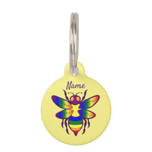 Placa Para Mascotas Rainbow Bee Thunder_Cove