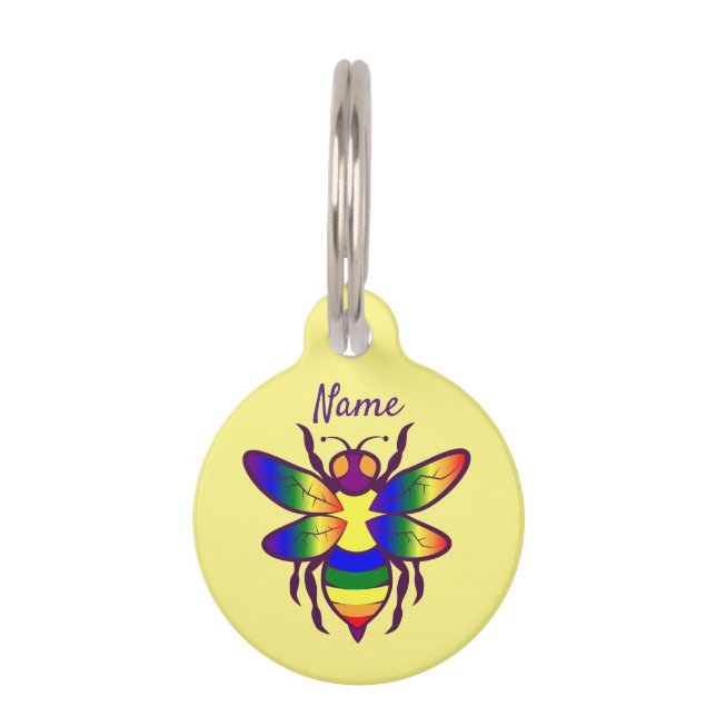 Placa Para Mascotas Rainbow Bee Thunder_Cove (Anverso)