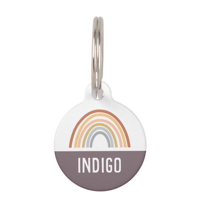 Placa Para Mascotas Rainbow Boho (Anverso)