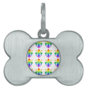 Placa Para Mascotas Rainbow Fleur-de-lis