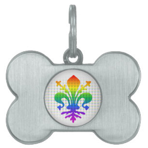 Placa Para Mascotas Rainbow Fleur-de-lis