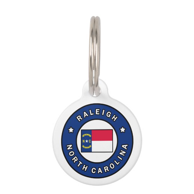 Placa Para Mascotas Raleigh Carolina del Norte (Anverso)