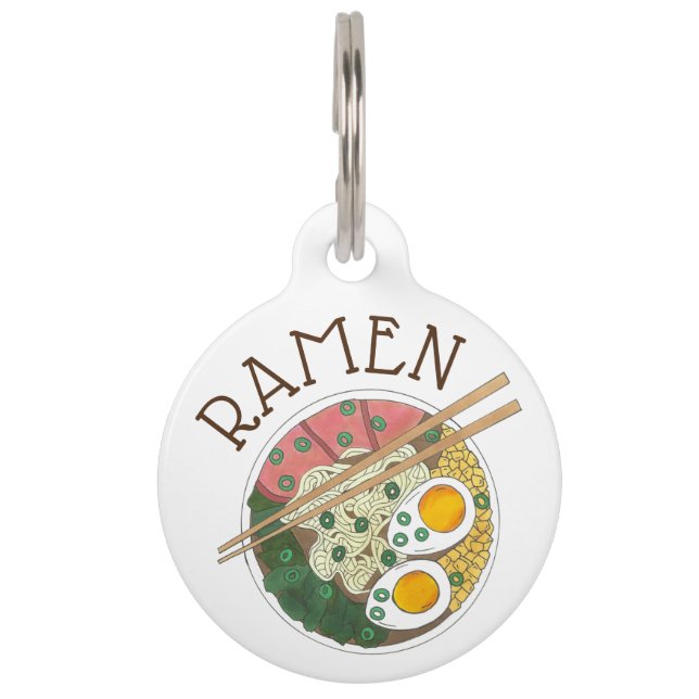 Placa Para Mascotas Ramen Noodles Bowl Restaurante japonés de comida g (Anverso)