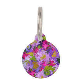 Placa Para Mascotas Ramo de diseño floral del arte abstracto de los