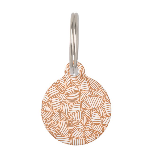 Placa Para Mascotas Random Leaf Mosaic Dark Naranja (Anverso)