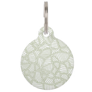 Placa Para Mascotas Random Leaf Mosaic Pale Green