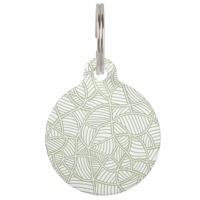 Placa Para Mascotas Random Leaf Mosaic Pale Green (Anverso)