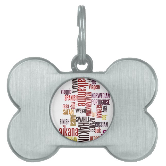 Placa Para Mascotas Ranura global: Hakuna Matata en todos los idiomas (Frente)