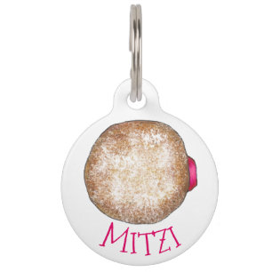 Placa Para Mascotas Raspberry Jelly Donut Doughnut Breakfast Foodie