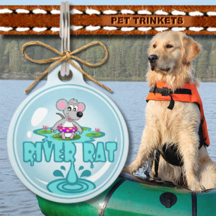 Placa Para Mascotas Rata del Río Azul