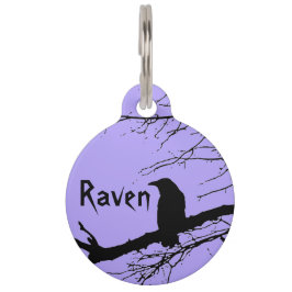 Placa Para Mascotas Raven en el árbol etiqueta de identificación de ma