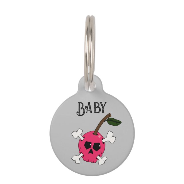 Placa Para Mascotas Raya rosa (Anverso)