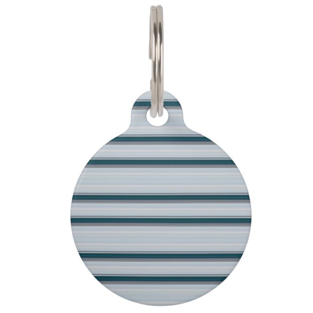 Placa Para Mascotas Rayas azules grises lindas (Anverso)