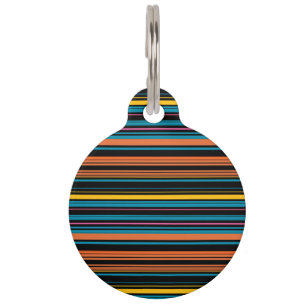 Placa Para Mascotas Rayas azules negras lindas