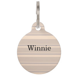 Placa Para Mascotas Rayas Beige