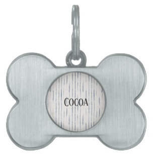 Placa Para Mascotas Rayas Blancas Azules