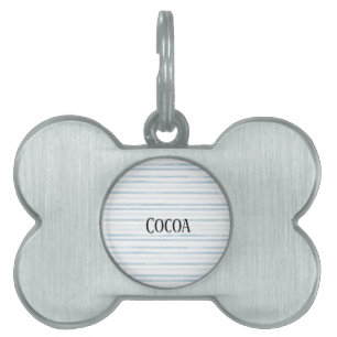 Placa Para Mascotas Rayas Blancas Azules