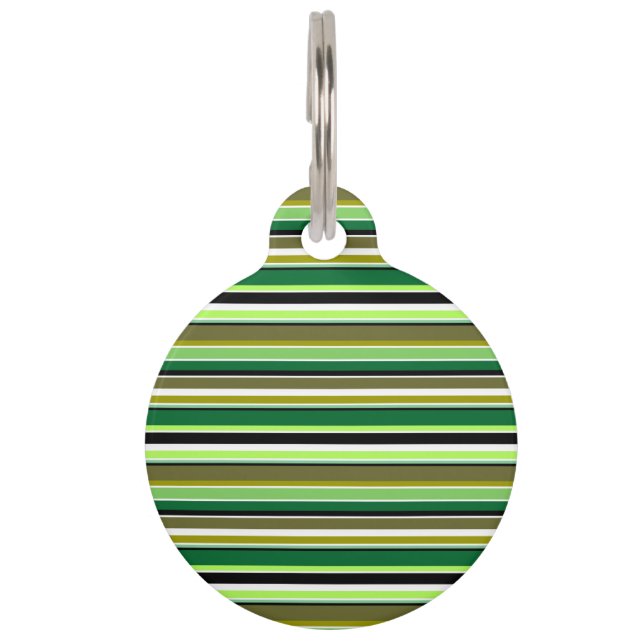 Placa Para Mascotas Rayas blancas verdes lindas (Anverso)