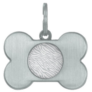 Placa Para Mascotas Rayas de cebra mágica haga clic en el color gris P