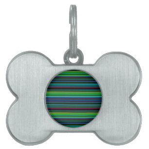 Placa Para Mascotas Rayas de neón coloridas lindas