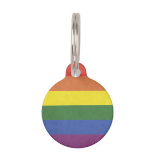 Placa Para Mascotas Rayas del arco iris