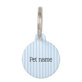 Placa Para Mascotas Rayas Finas Azul Claro