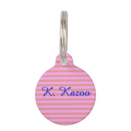 Placa Para Mascotas Rayas geométricas púrpuras claras