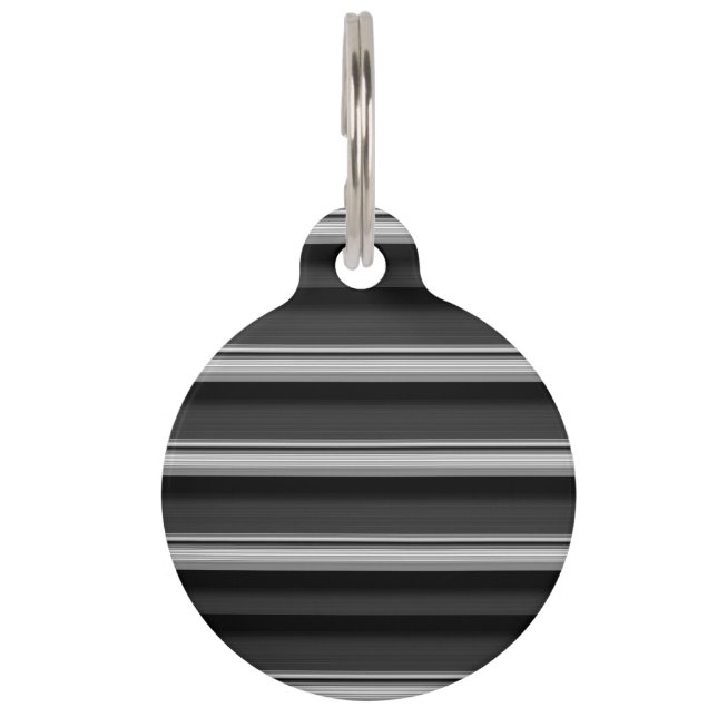 Placa Para Mascotas Rayas grises negras lindas (Anverso)