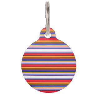 Placa Para Mascotas Rayas mágicas de colores lindos
