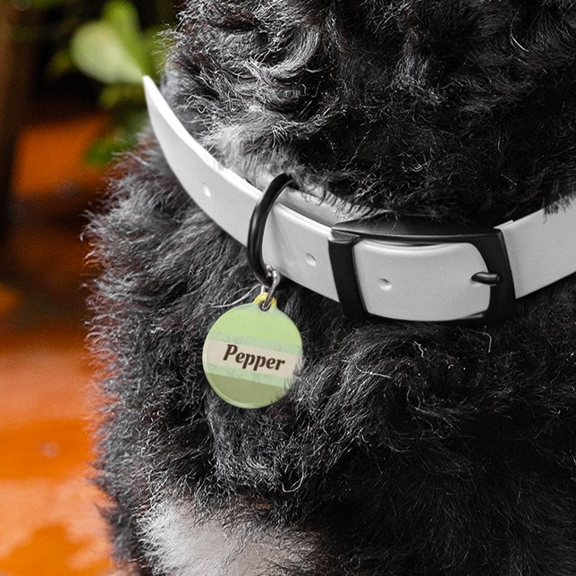 Placa Para Mascotas Rayas verdes naturales (Subido por el creador)