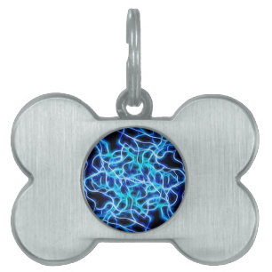 Placa Para Mascotas Rayo de bobina azul de neón eléctrico Tesla