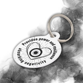 Placa Para Mascotas Rays, Heart, Black Evil Eye Protection monograma |