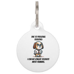 Placa Para Mascotas Razones Personales No Pueden Tolerar