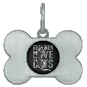 Placa Para Mascotas Real Men Love Cats Decor