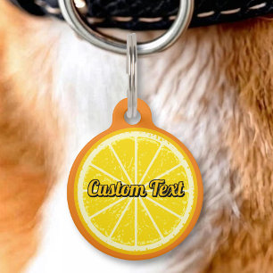 Placa Para Mascotas Rebanada de naranja