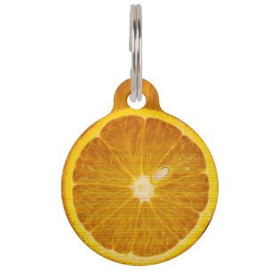 PLACA PARA MASCOTAS REBANADA DE NARANJA DELICIOSA