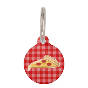 Placa Para Mascotas Rebanada de pizza de dibujos animados