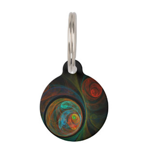 Placa Para Mascotas Reborn Blue Abstract Ronda de Arte