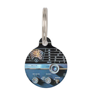 Placa Para Mascotas Receptor de radio de onda corta vintage