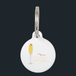 Placa Para Mascotas Receta de mimosa<br><div class="desc">Disfrute de esta asociación perfecta de champán y cítricos en bordados enmarcados,  servilletas de cóctel,  ropa de cocina,  ropa y más!</div>
