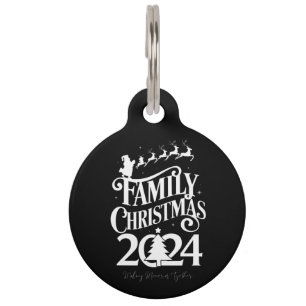 Placa Para Mascotas Recuerdos de Navidad Familiar 2024 Coincidentes Ju