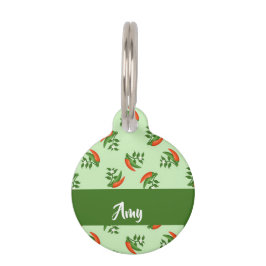 Placa Para Mascotas Red and green chili peppers pattern