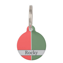 Placa Para Mascotas Red and Green Minimalist Design