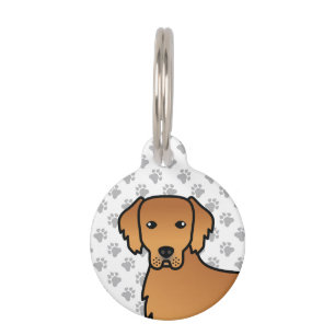 Placa Para Mascotas Red Golden Retriever Cartoon Dog & Mascota Info